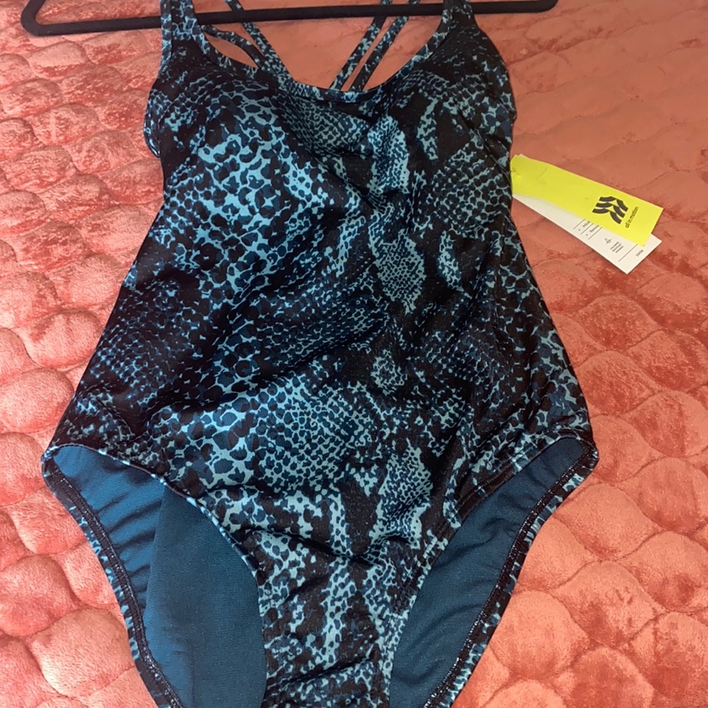 Women's Tie Back Teal One Piece Swimsuit